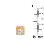 18K Yellow Gold 1.37ct Diamond Square Stud Earrings