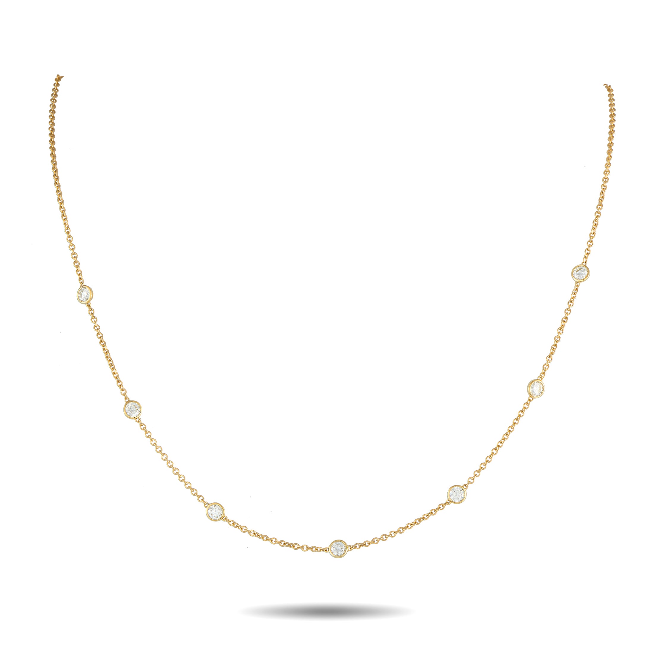 18K Yellow Gold 1.05ct Diamond Station Necklace