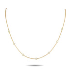 Exclusive 18K Yellow Gold 1.05ct Diamond Station Necklace – A series of round-cut Diamonds with a total weight of 1