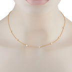 Exclusive 18K Yellow Gold 1.05ct Diamond Station Necklace