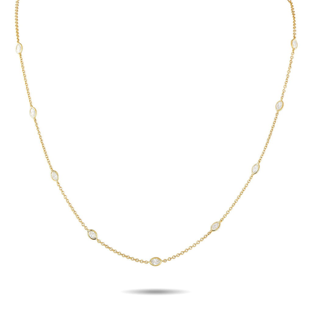 Exclusive 18K Yellow Gold 1.50ct Diamond Station Necklace – This elegant Odelia necklace will never go out of style