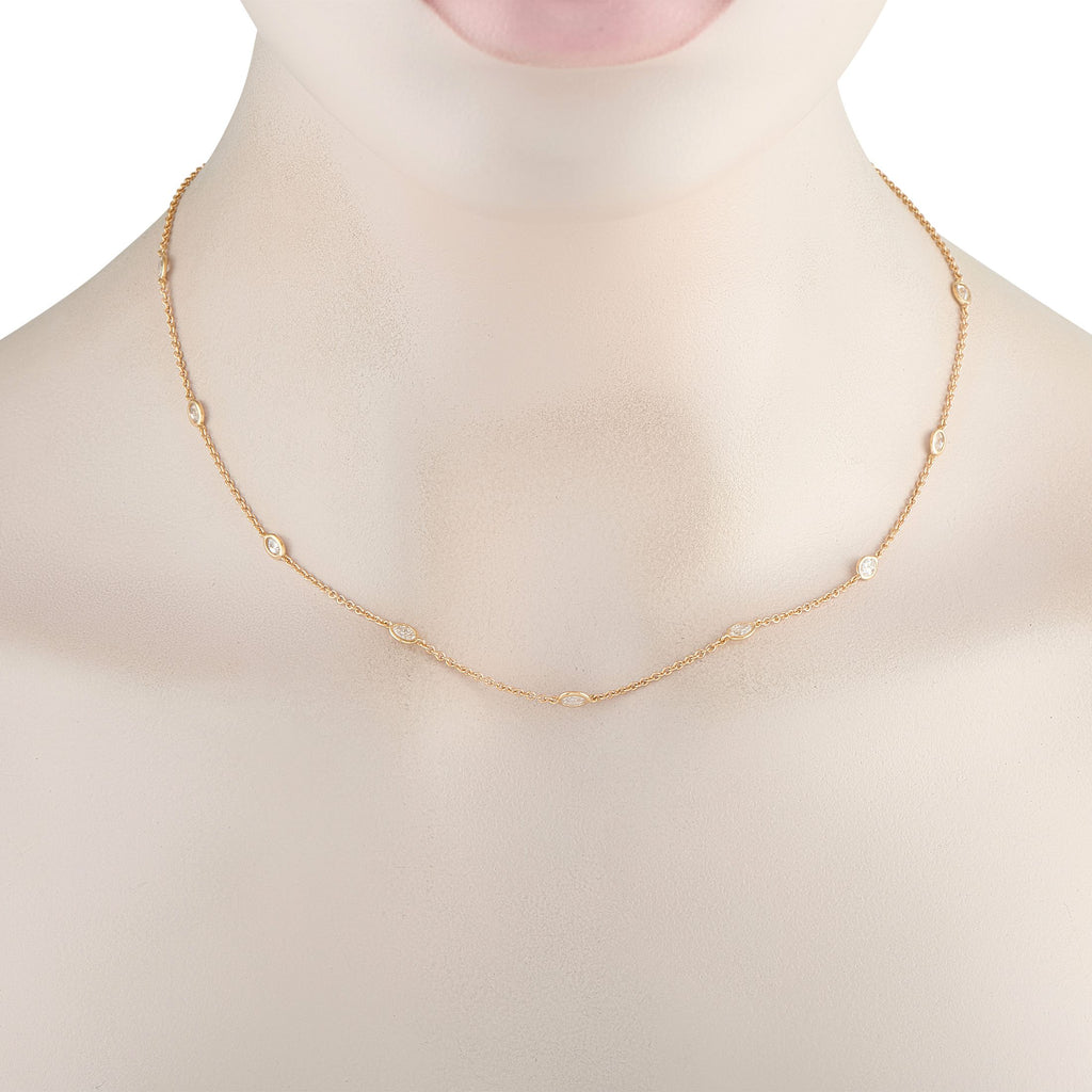 Exclusive 18K Yellow Gold 1.50ct Diamond Station Necklace