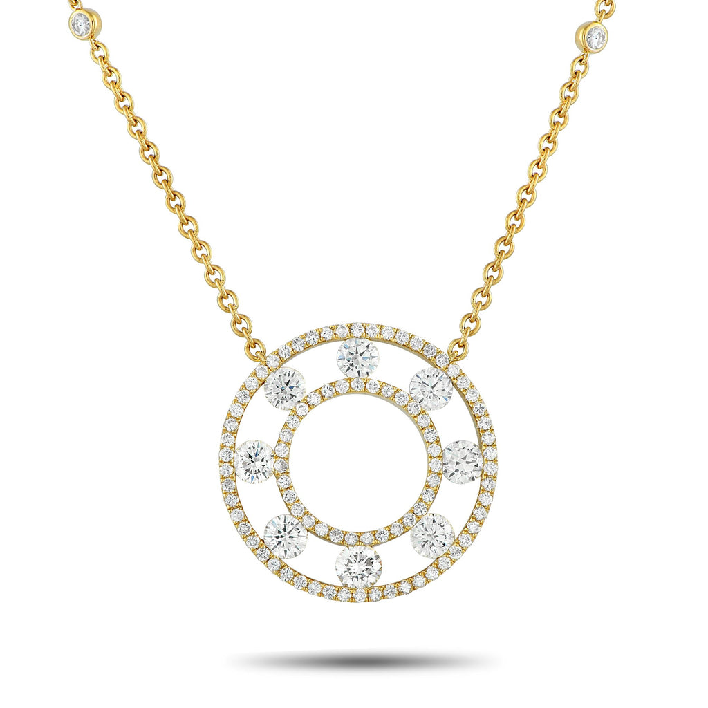 Exclusive 18K Yellow Gold 1.70ct Diamond Necklace – This breathtaking 18K Yellow Gold necklace is meant to make a statement