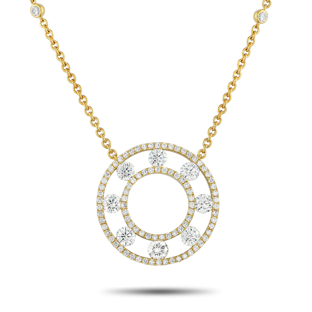 Exclusive 18K Yellow Gold 1.70ct Diamond Necklace – This breathtaking 18K Yellow Gold necklace is meant to make a statement