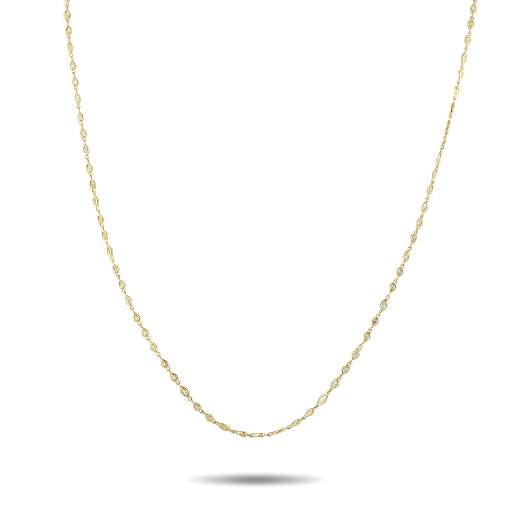 Exclusive 18K Yellow Gold 4.50ct Diamond Necklace ANK-20524-5-Y – This Odelia necklace is simple, elegant, and understated