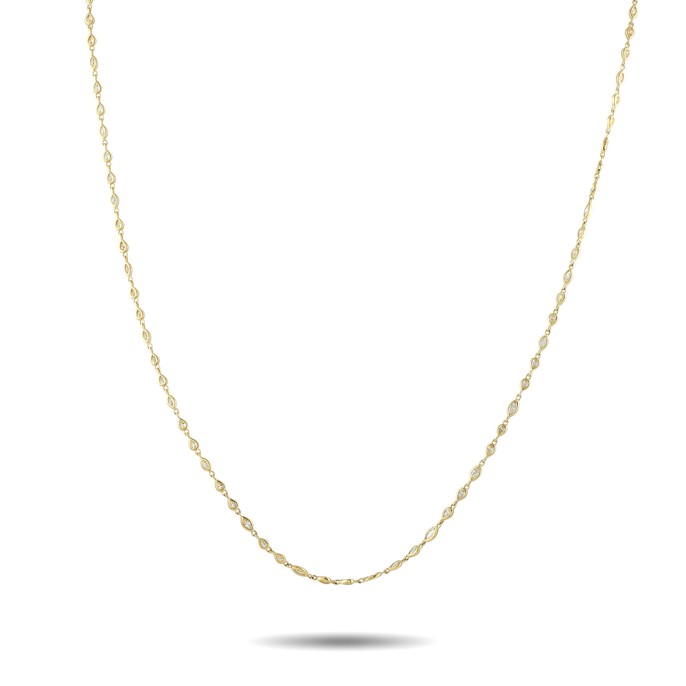 Exclusive 18K Yellow Gold 4.50ct Diamond Necklace ANK-20524-5-Y – This Odelia necklace is simple, elegant, and understated