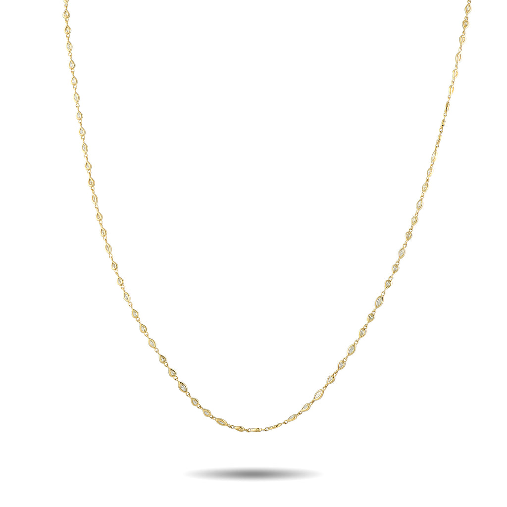 Exclusive 18K Yellow Gold 4.50ct Diamond Necklace – This Odelia necklace is simple, elegant, and understated
