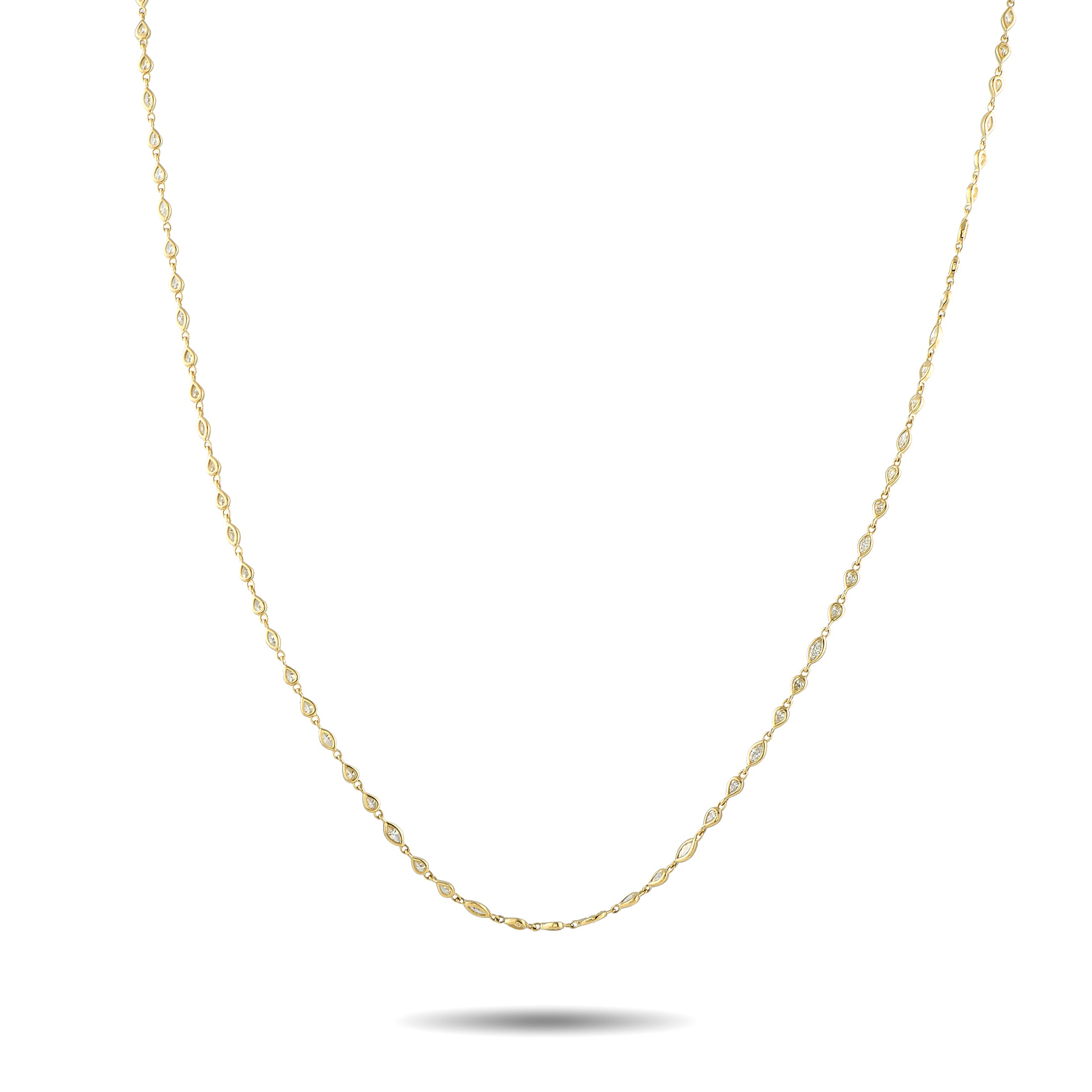 Exclusive 18K Yellow Gold 4.50ct Diamond Necklace – This Odelia necklace is simple, elegant, and understated