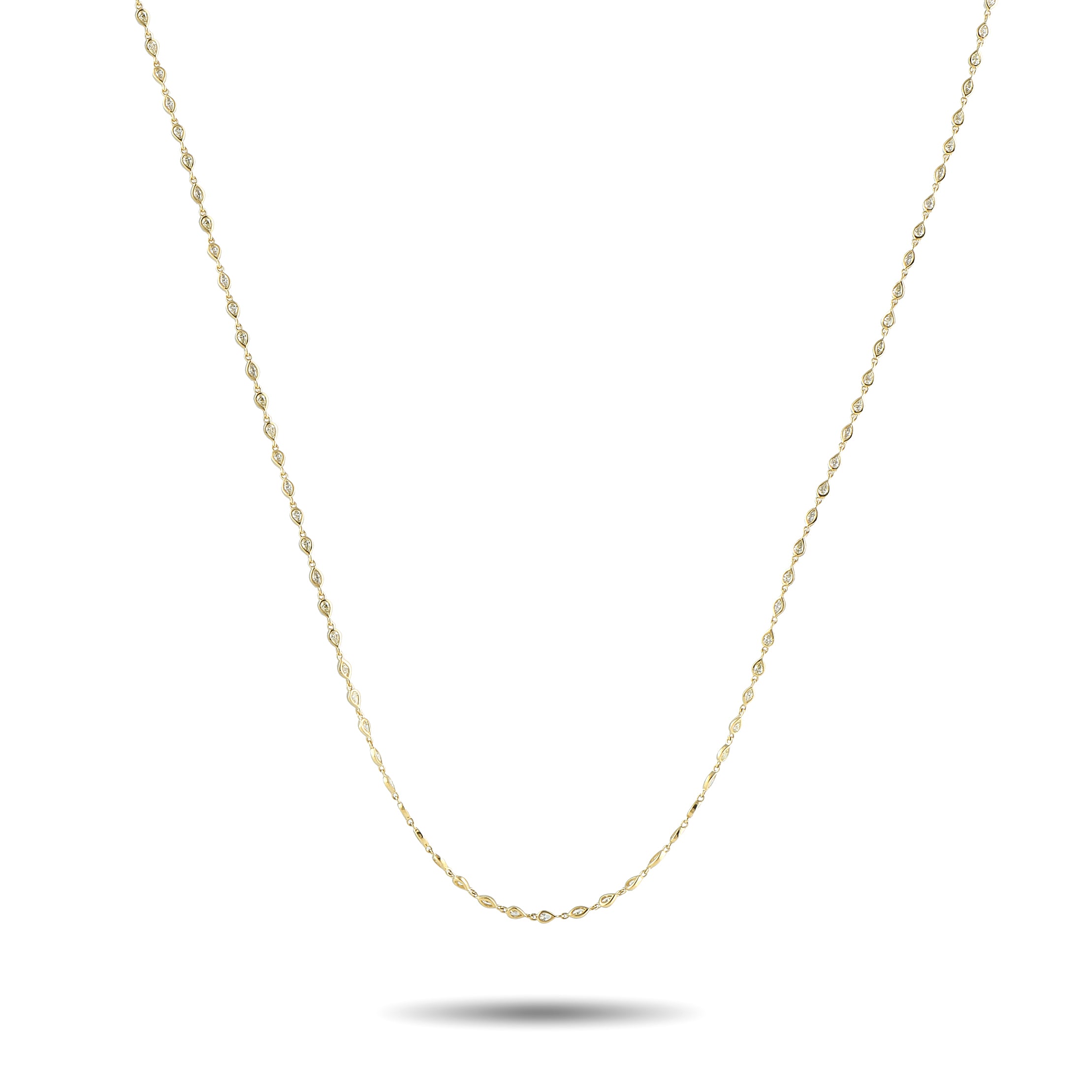 Exclusive 18K Yellow Gold 6.30ct Diamond Necklace – A series of sparkling Diamonds with a total weight of 6