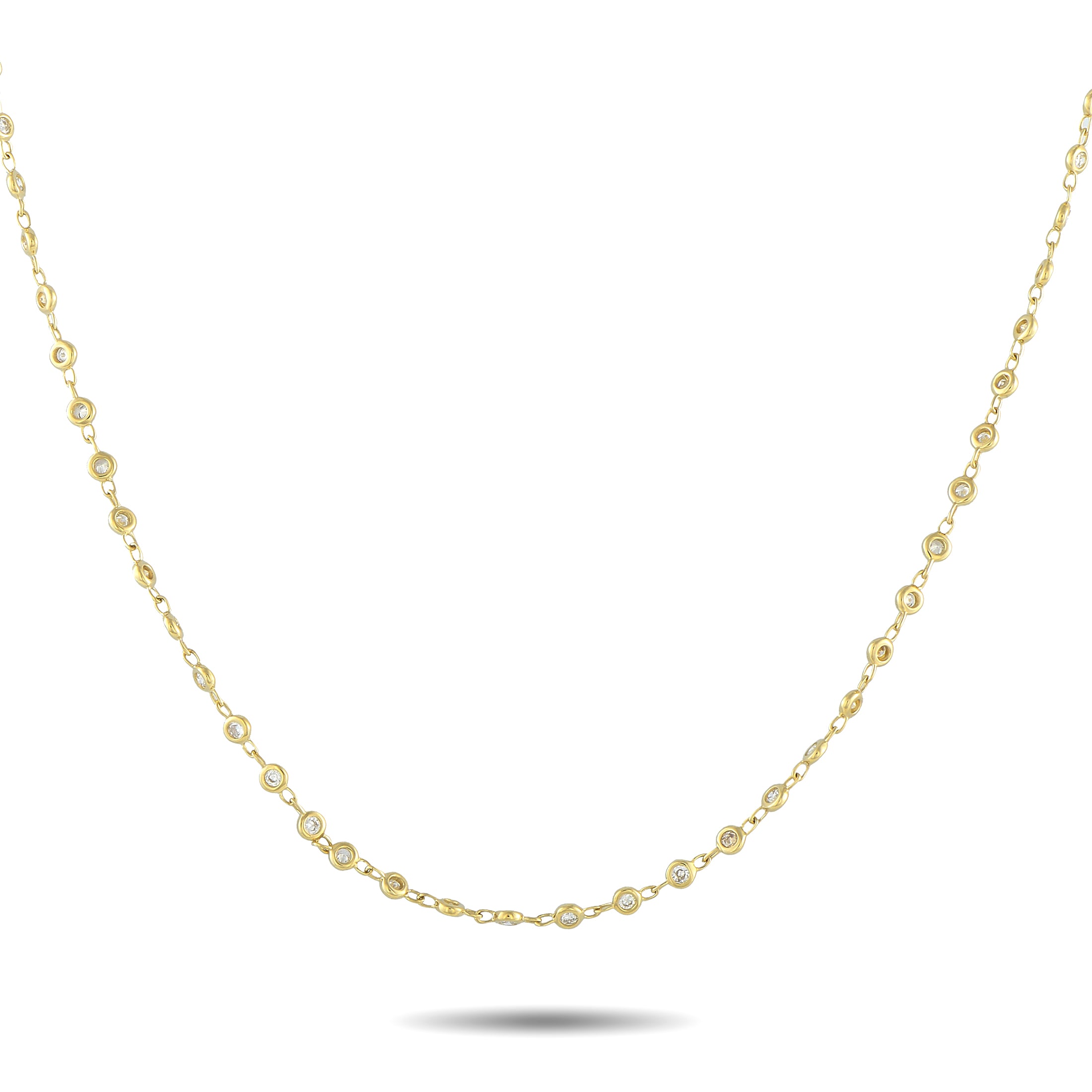 Exclusive 18K Yellow Gold 2.0ct Diamond Necklace – This understated necklace will look elegant no matter if it’s worn alone o