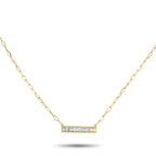 Exclusive 18K Yellow Gold 0.75ct Diamond Bar Link Necklace – This necklace is incredibly chic