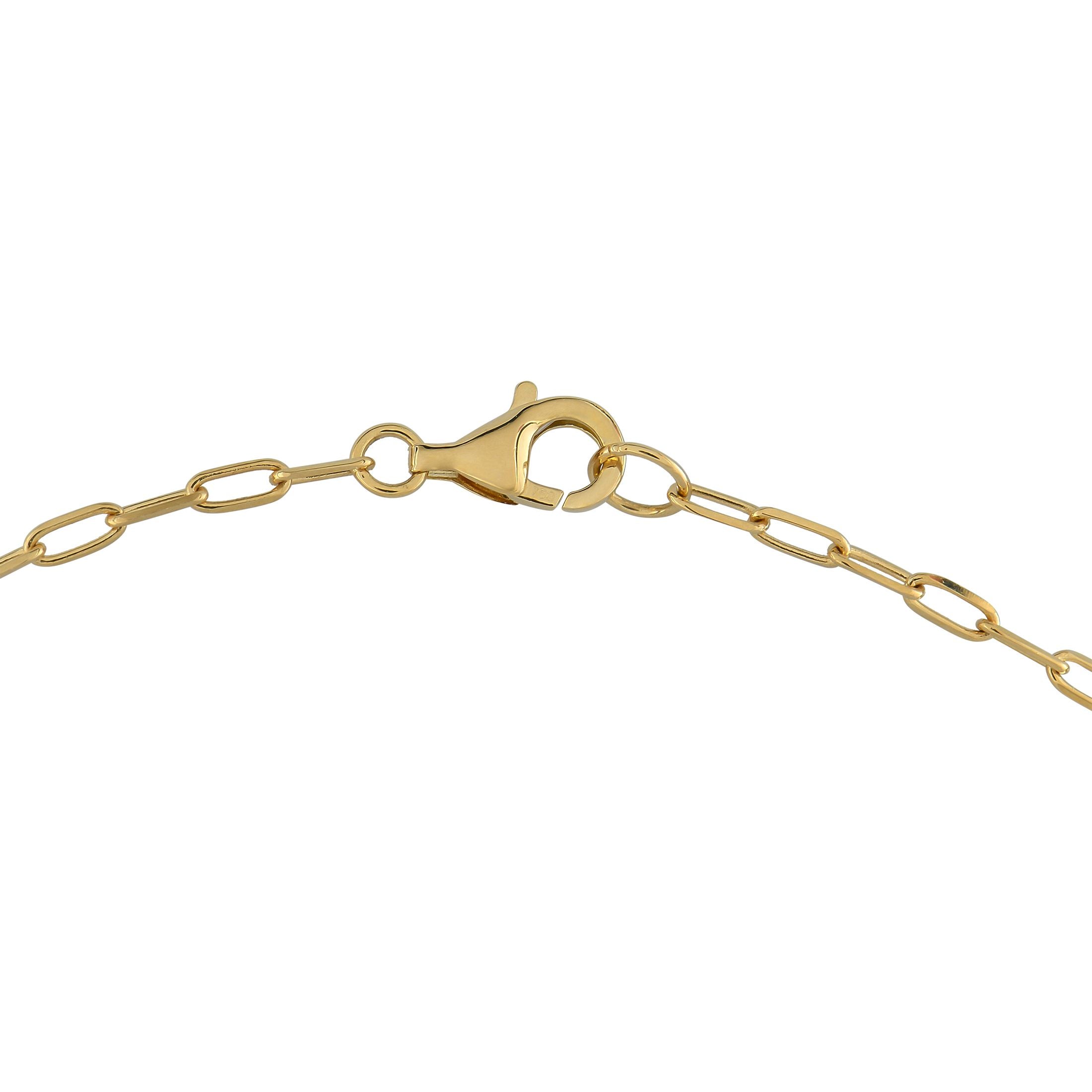 Exclusive 18K Yellow Gold 0.75ct Diamond Bar Link Necklace