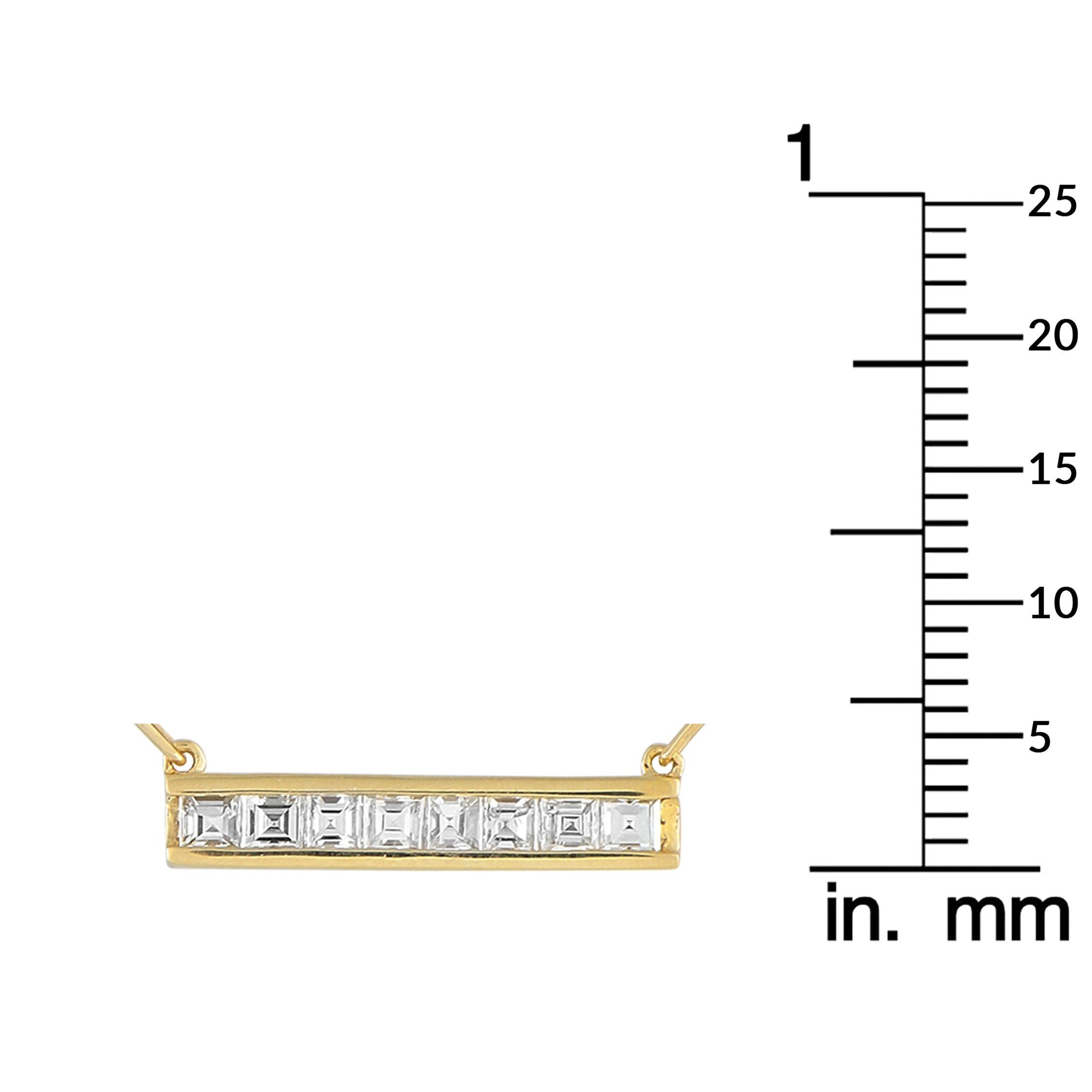 Exclusive 18K Yellow Gold 0.75ct Diamond Bar Link Necklace