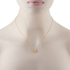 18K Yellow Gold 1.0ct Diamond Flower Necklace