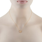 18K Yellow Gold 0.75ct Diamond Flower Necklace