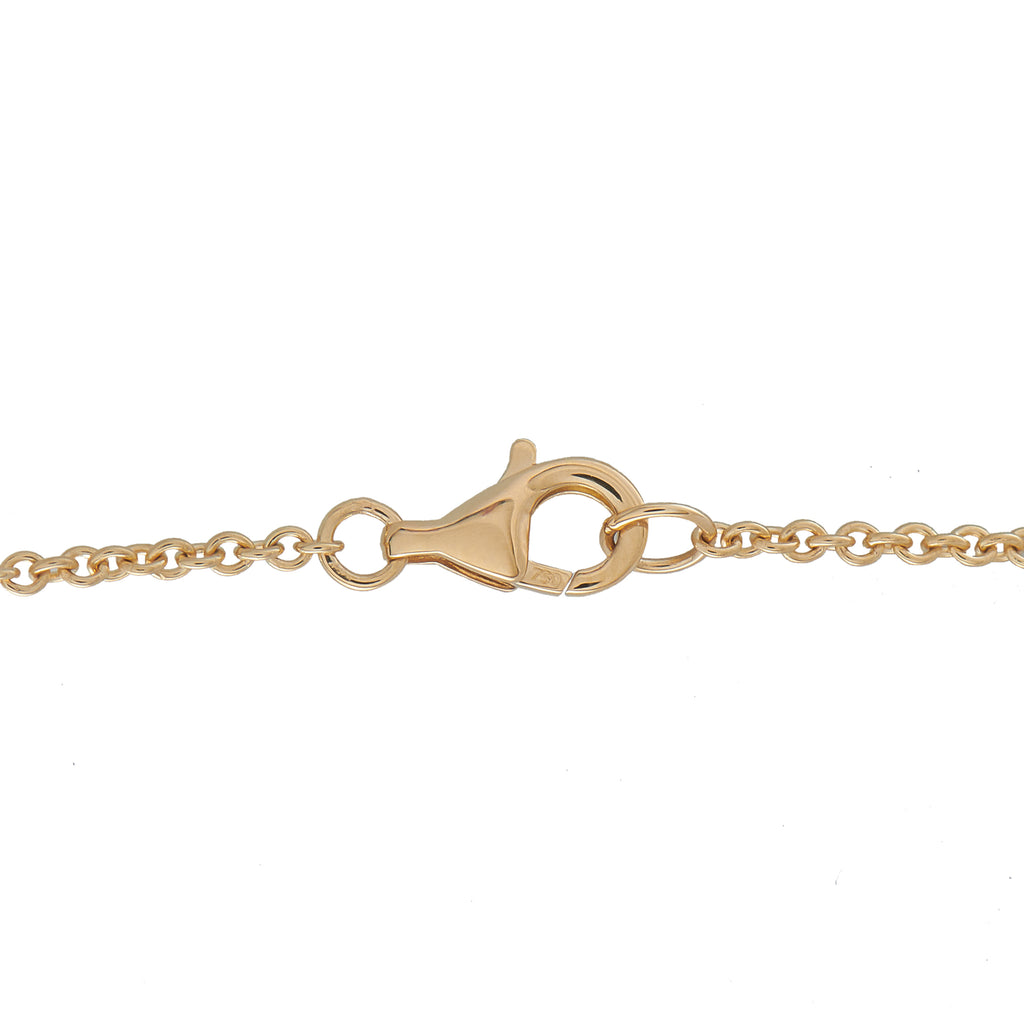 18K Yellow Gold 0.75ct Diamond Flower Necklace