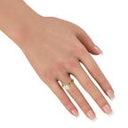 Exclusive 18K Yellow Gold 1.25ct Diamond Square Link Ring