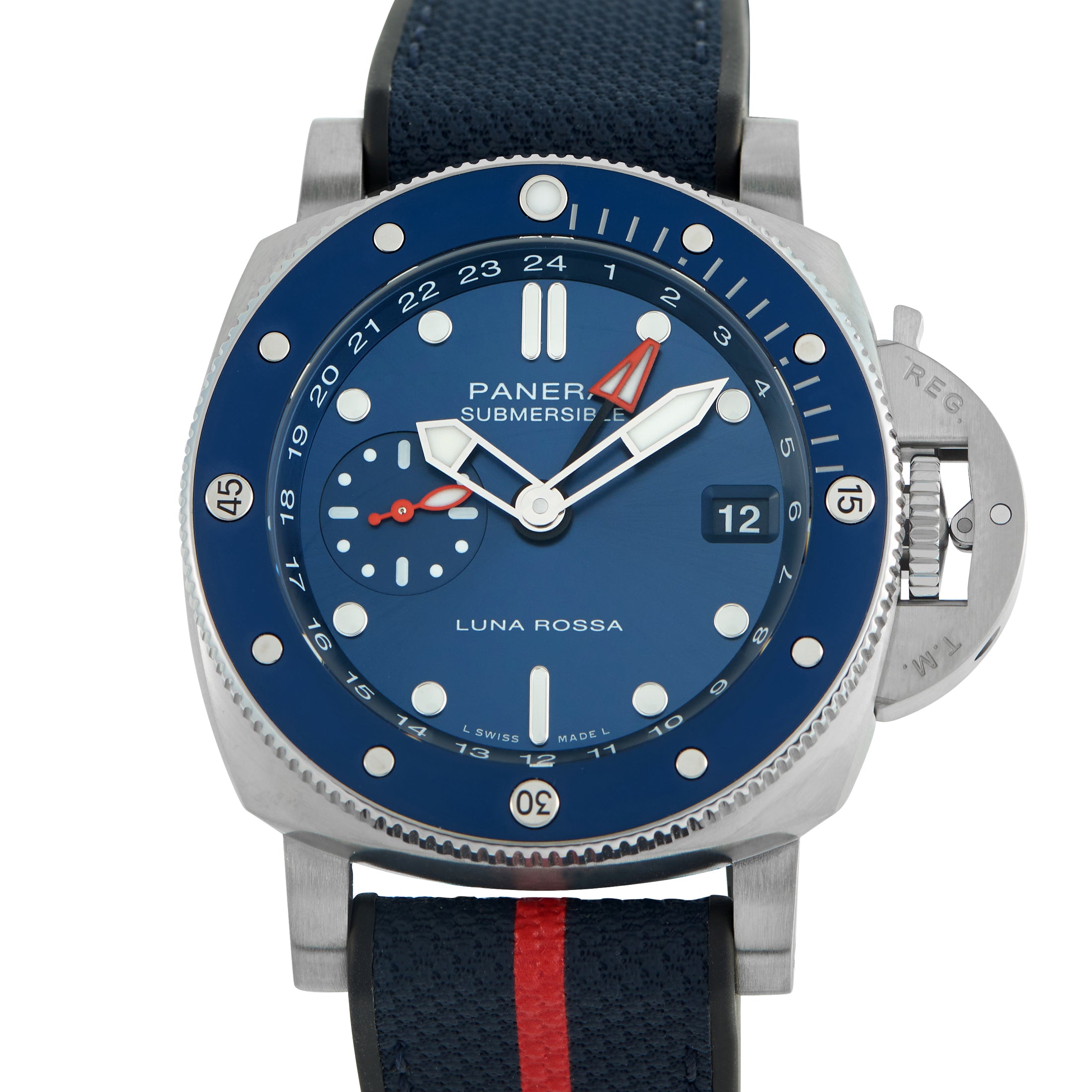 Officine Panerai Submersible GMT Luna Rossa Titanium Watch