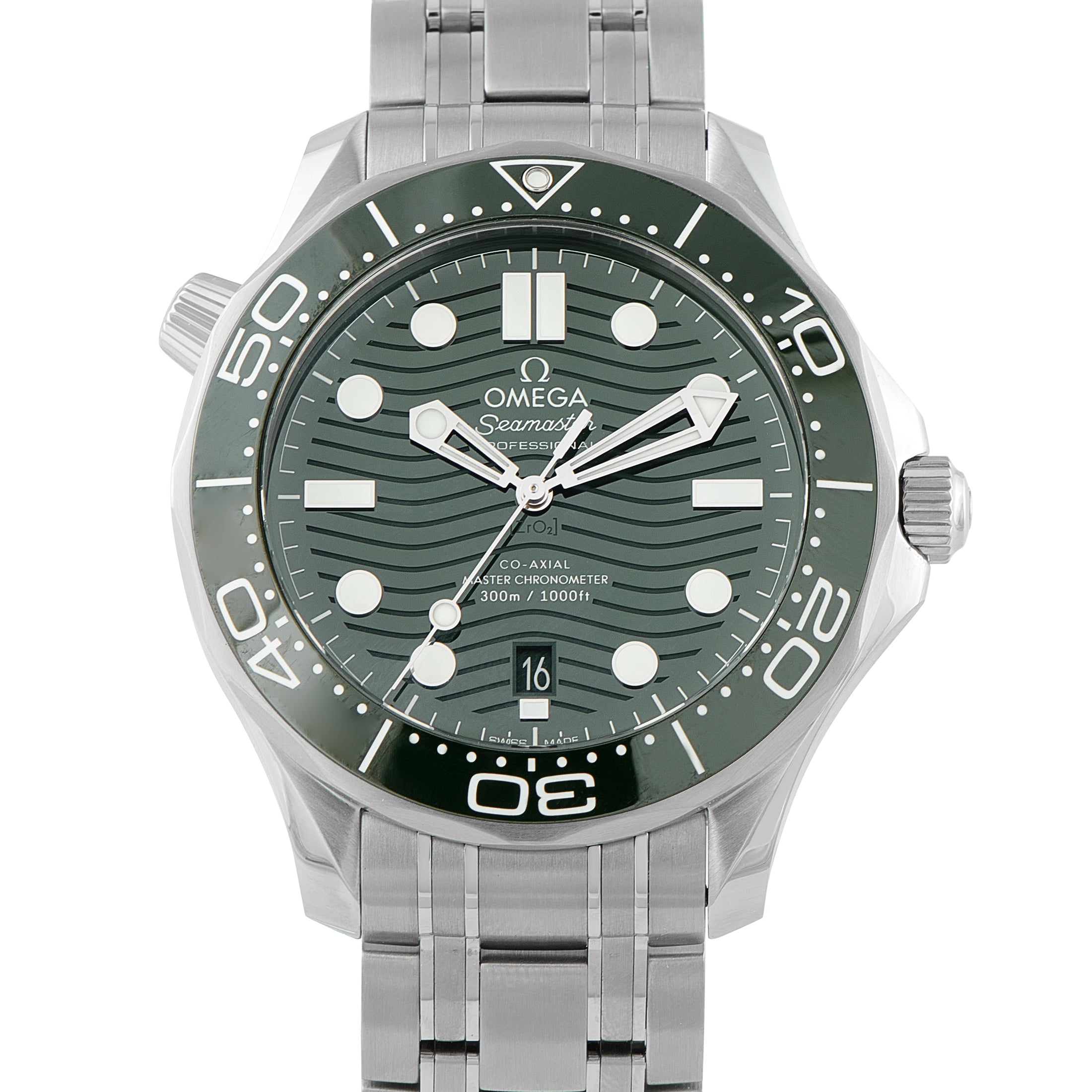 Omega Seamaster Diver Green Dial Steel Watch