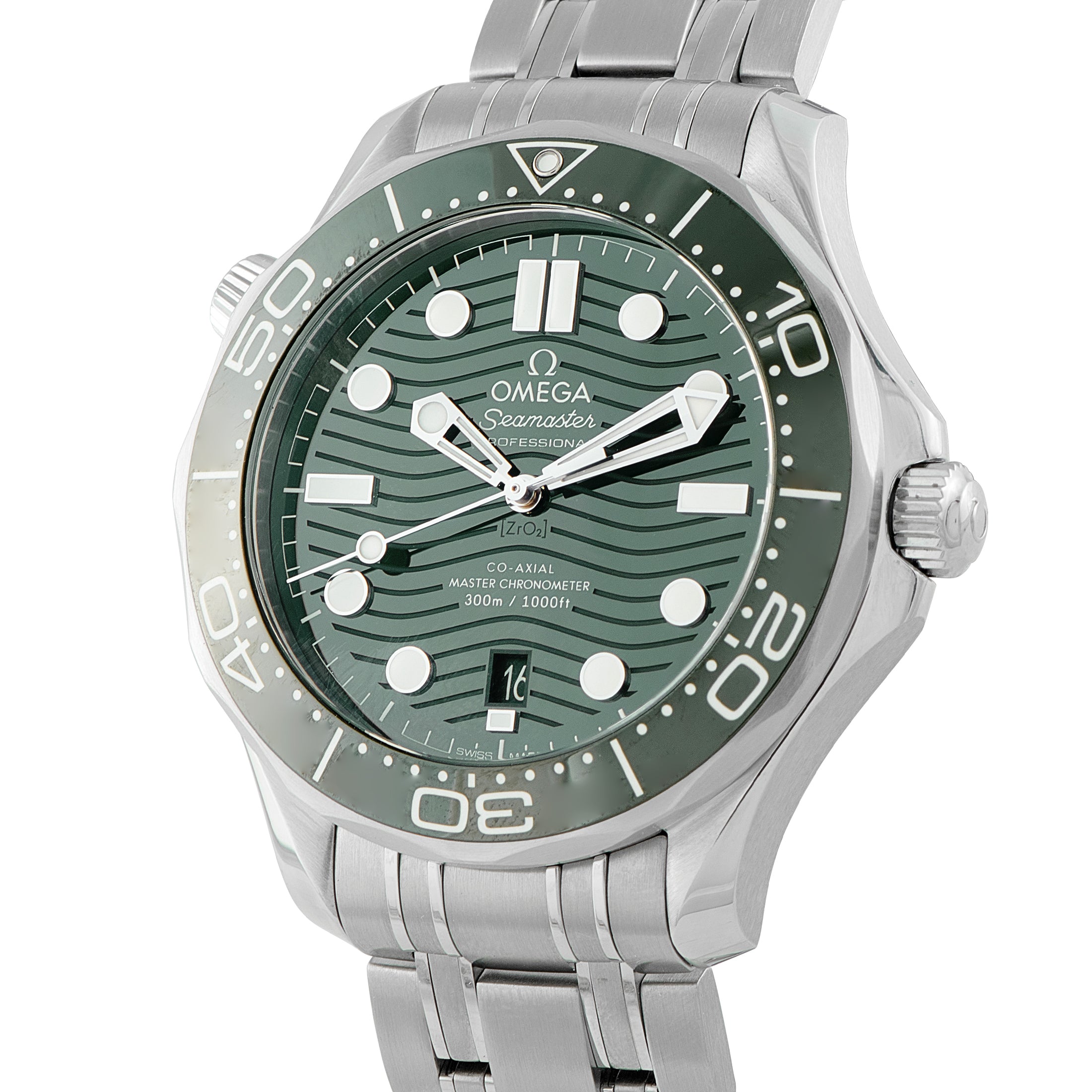 Omega Seamaster Diver Green Dial Steel Watch