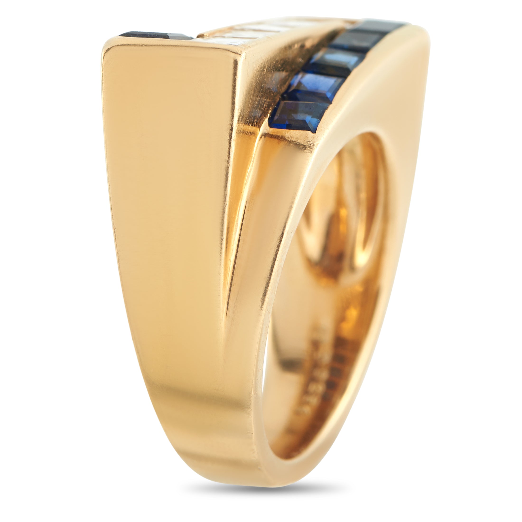 Oscar Heyman18K Yellow Gold 0.82ct Diamond and Sapphire Ring