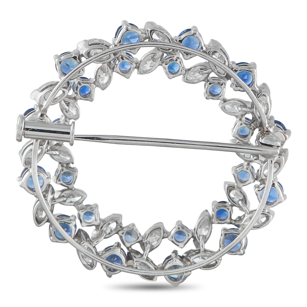 Oscar HeymanPlatinum 1.70ct Diamond and Sapphire Circle Brooch