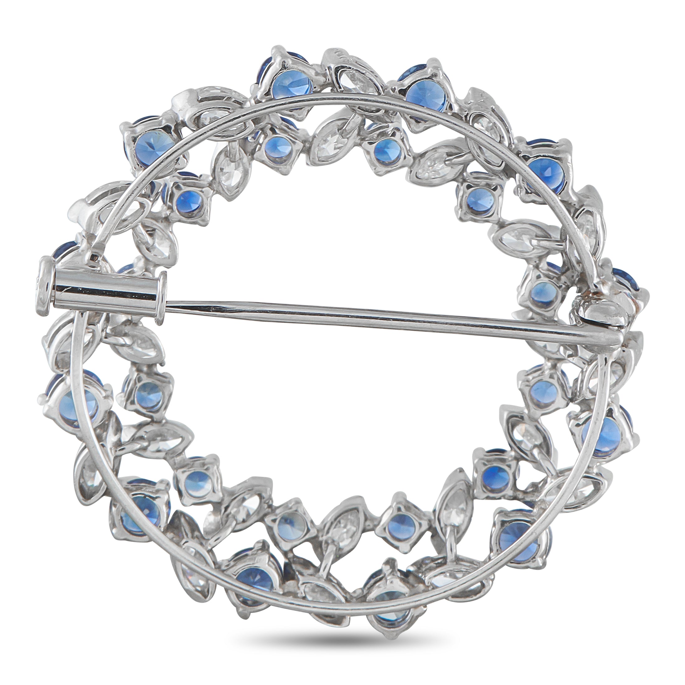 Oscar HeymanPlatinum 1.70ct Diamond and Sapphire Circle Brooch