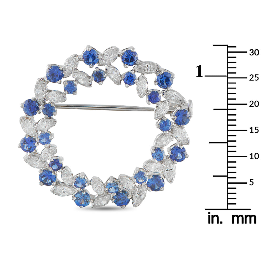 Oscar HeymanPlatinum 1.70ct Diamond and Sapphire Circle Brooch