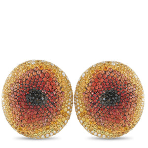 Palmiero 18K Yellow Gold 2.90ct Diamond and Sapphire Clip-On Earrings