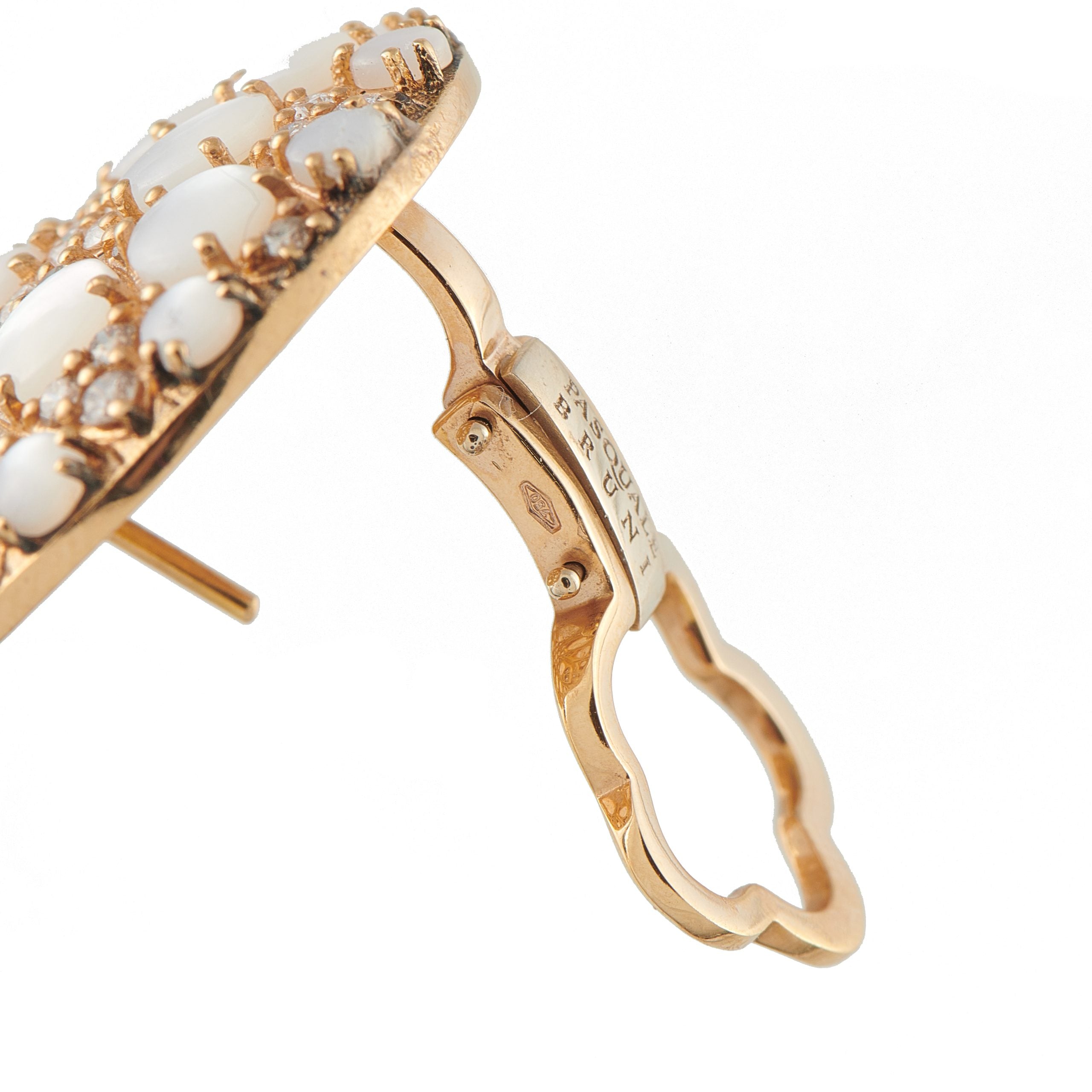 Pasquale Bruni18K Rose Gold 1.85ct Diamond and Mother of Pearl Clip-On Earrings