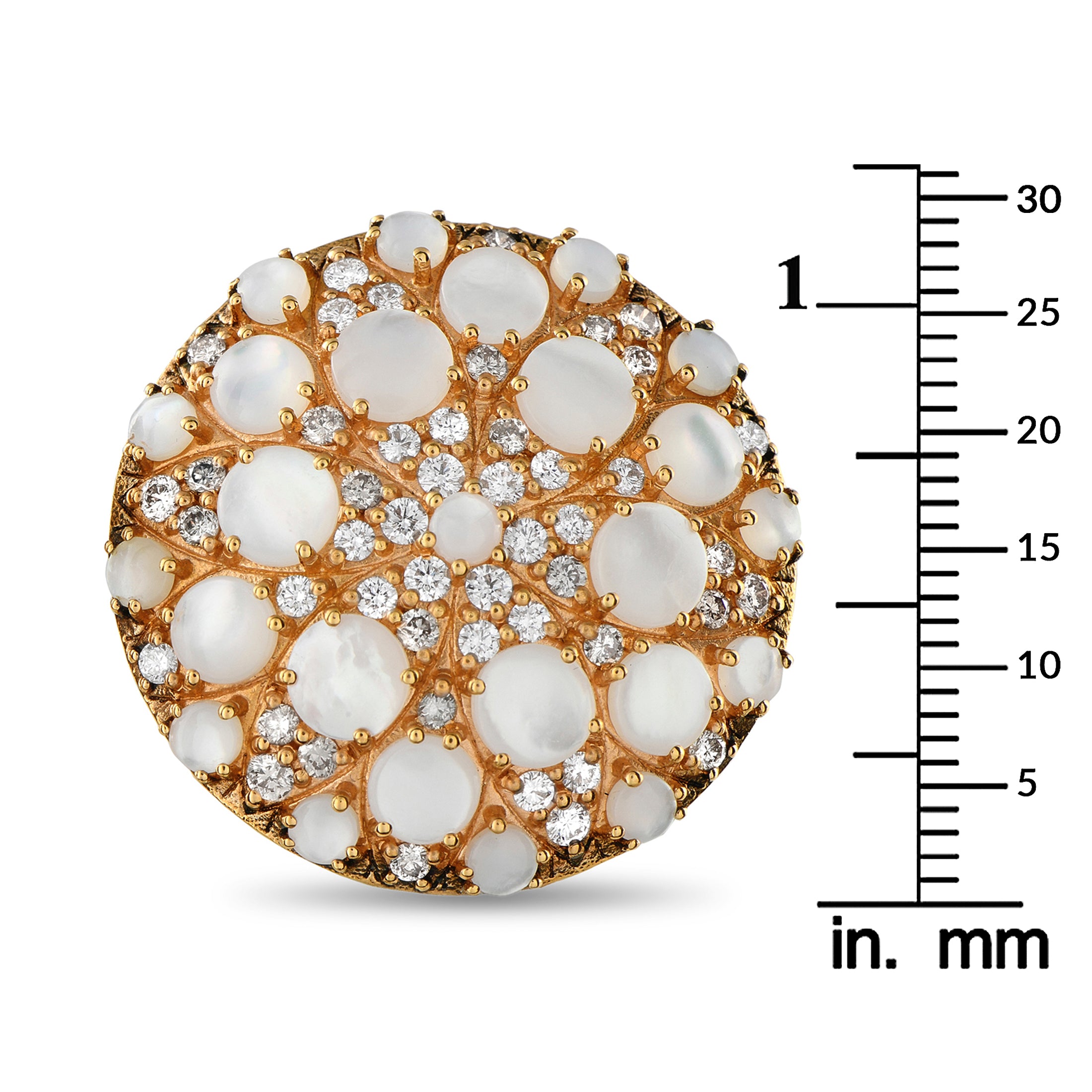 Pasquale Bruni18K Rose Gold 1.85ct Diamond and Mother of Pearl Clip-On Earrings