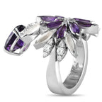 Pasquale Bruni 18K White Gold 0.45ct Diamond and Amethyst Ring