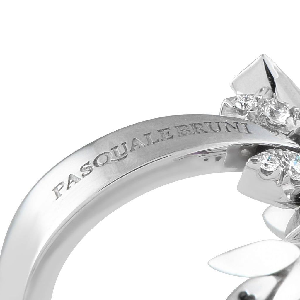 Pasquale Bruni 18K White Gold 0.45ct Diamond and Amethyst Ring