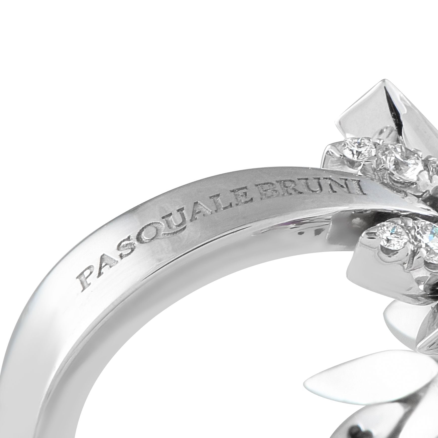 Pasquale Bruni 18K White Gold 0.45ct Diamond and Amethyst Ring