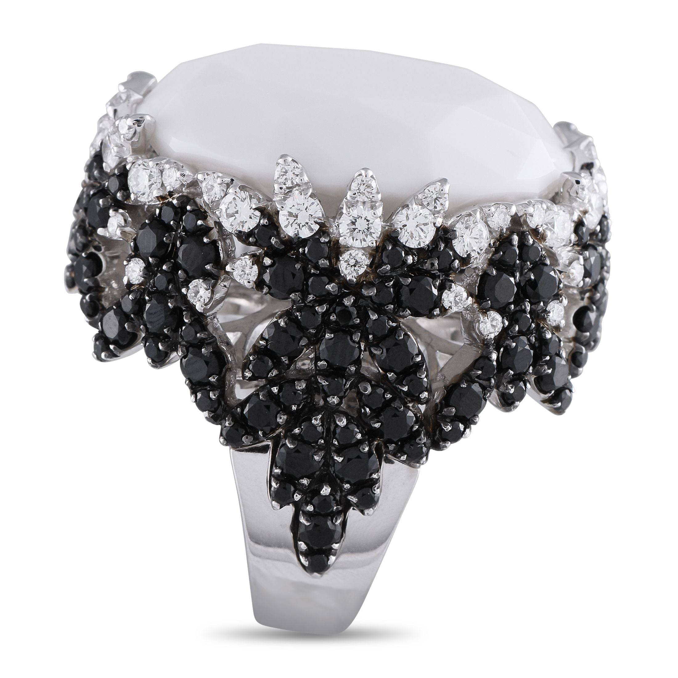 Pasquale Bruni 18K White Gold 5.01ct Diamond and Agate Ring