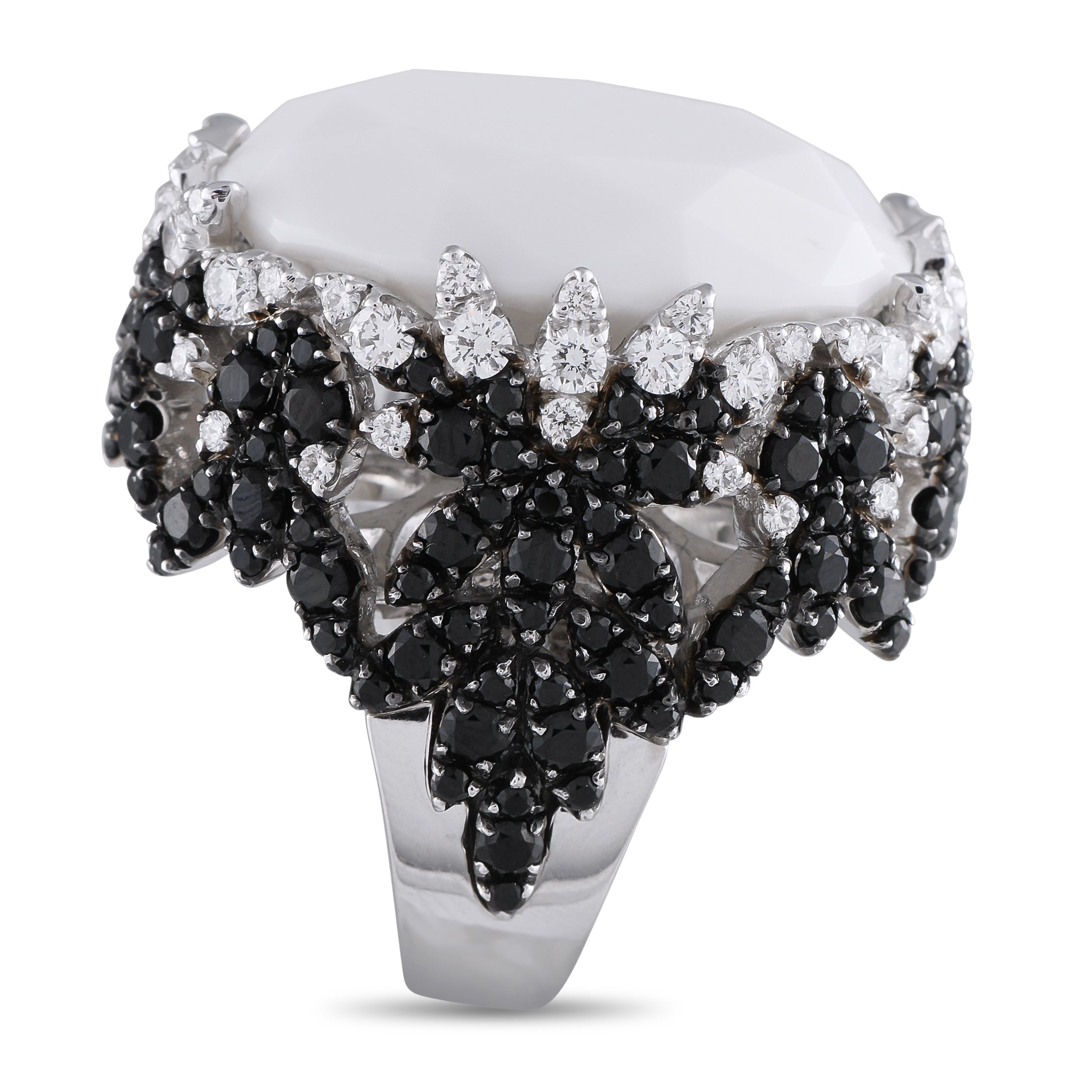 Pasquale Bruni 18K White Gold 5.01ct Diamond and Agate Ring