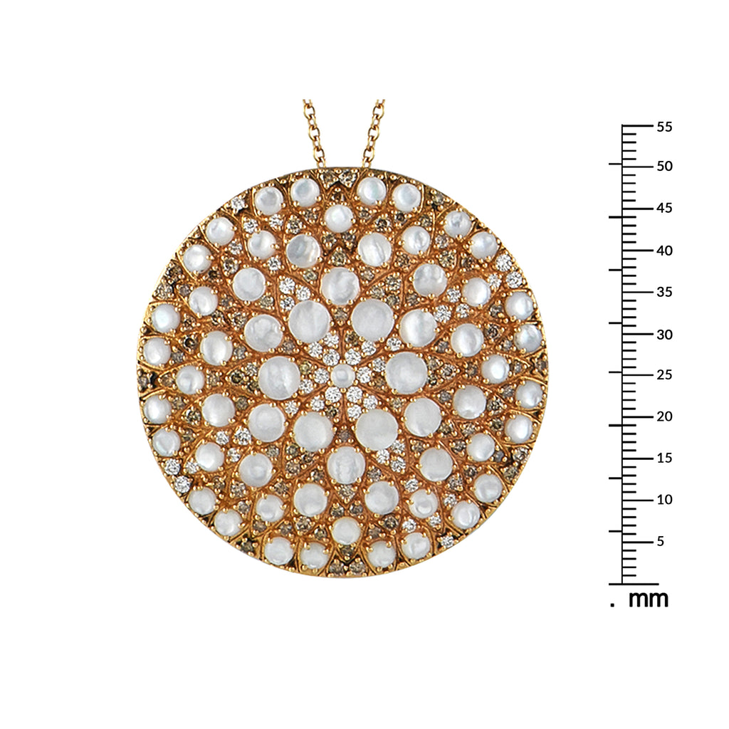 Pasquale Bruni 18K Yellow Gold 3.65ct Diamond and Mother of Pearl Necklace