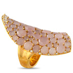 Pasquale BruniLakshmi Gardens 18K Yellow Gold 0.78ct Diamond and Pink Quartz Ring