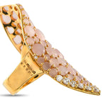 Pasquale BruniLakshmi Gardens 18K Yellow Gold 0.78ct Diamond and Pink Quartz Ring