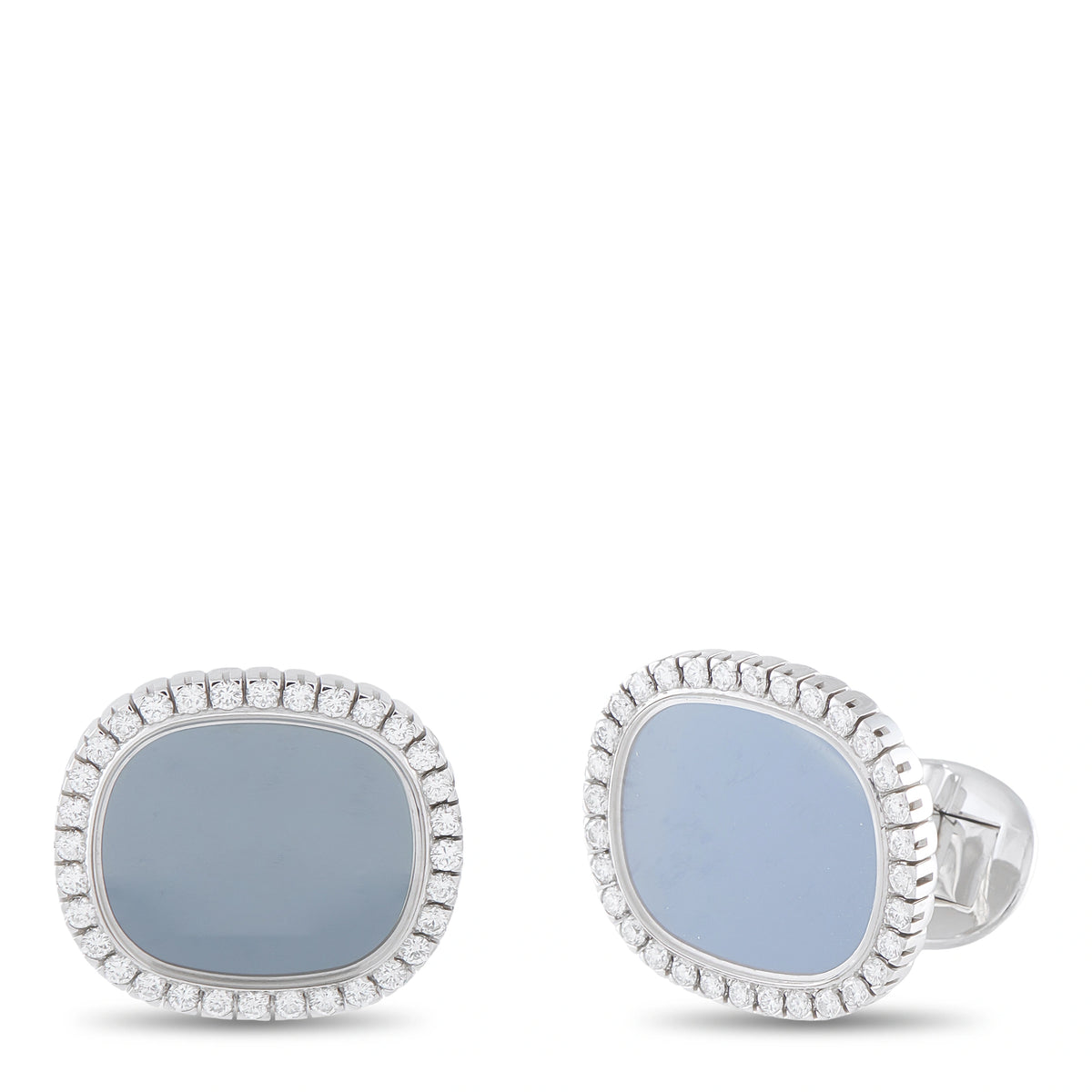Patek Philippe 18K White Gold 1.50ct Diamond Cufflinks
