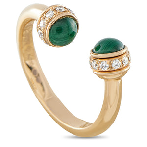 Piaget Possession 18K Yellow Gold Diamond Chrysoprase Ring