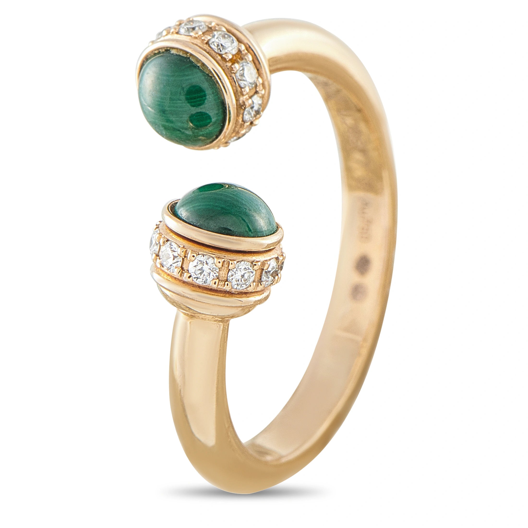 Piaget Possession 18K Yellow Gold Diamond Chrysoprase Ring