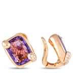 PomellatoRitratto 18K Yellow Gold Diamond and Amethyst Earrings