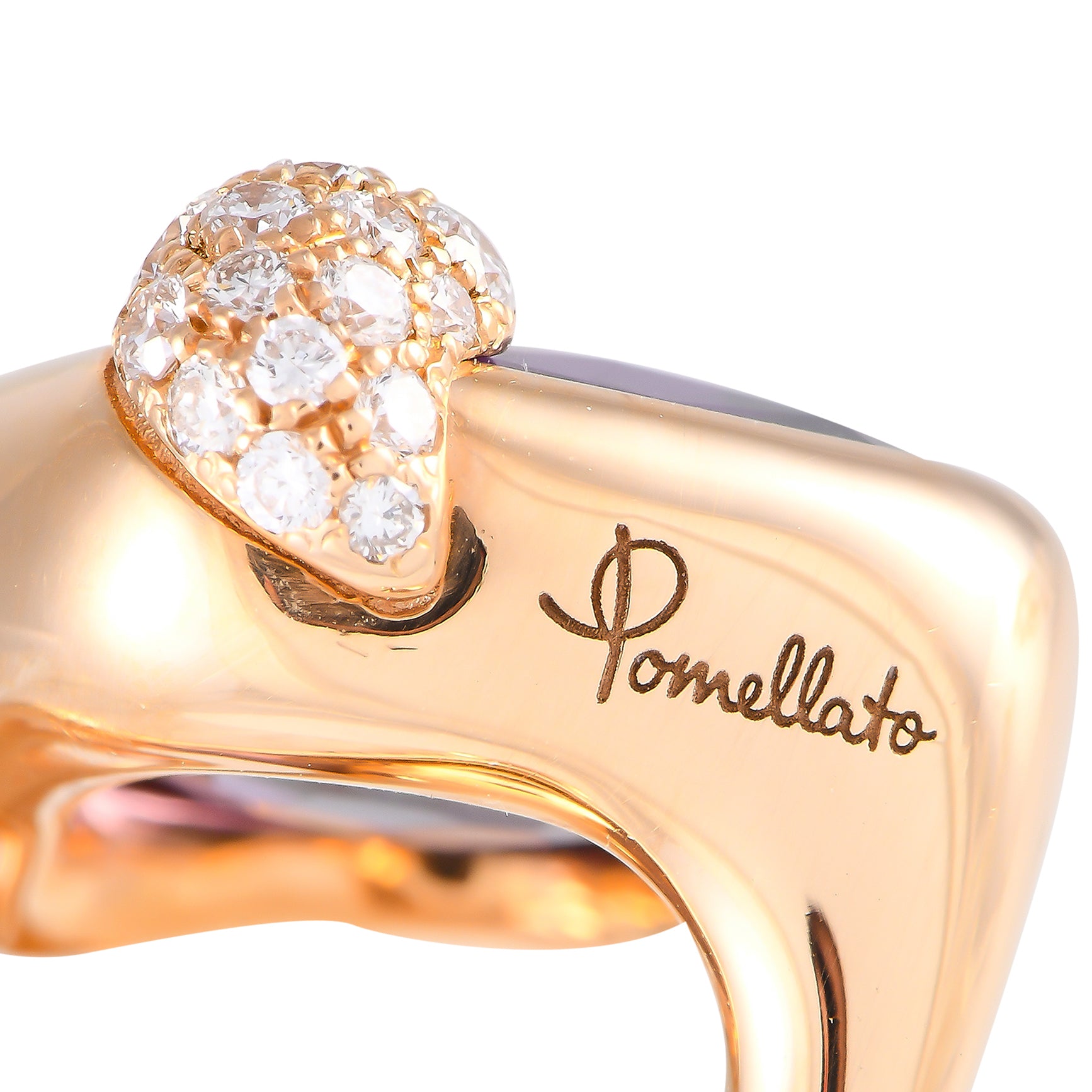 PomellatoRitratto 18K Yellow Gold Diamond and Amethyst Earrings