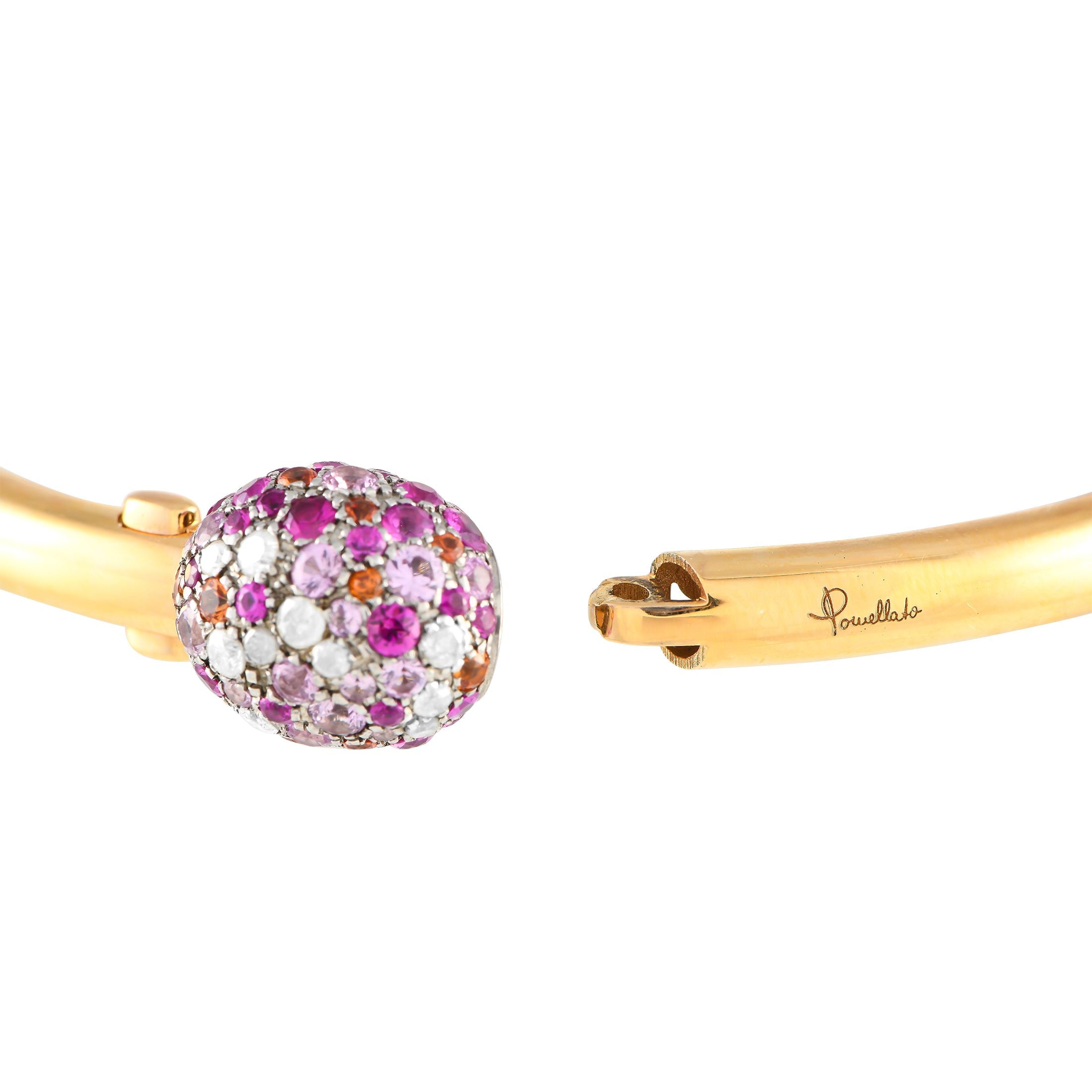 Pomellato Tango 18K Rose Gold, Silver, Diamond and Pink Sapphire Bracelet