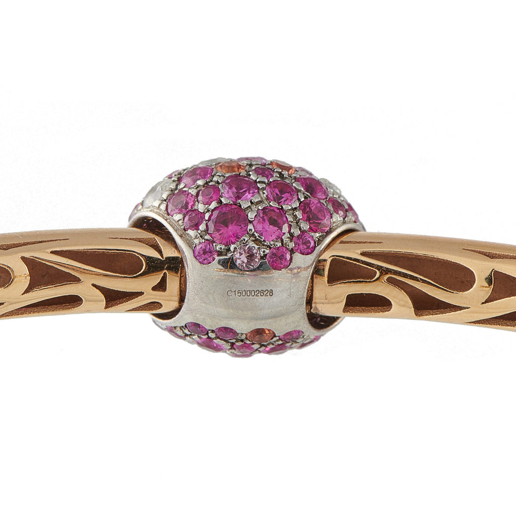 Pomellato Tango 18K Rose Gold, Silver, Diamond and Pink Sapphire Bracelet