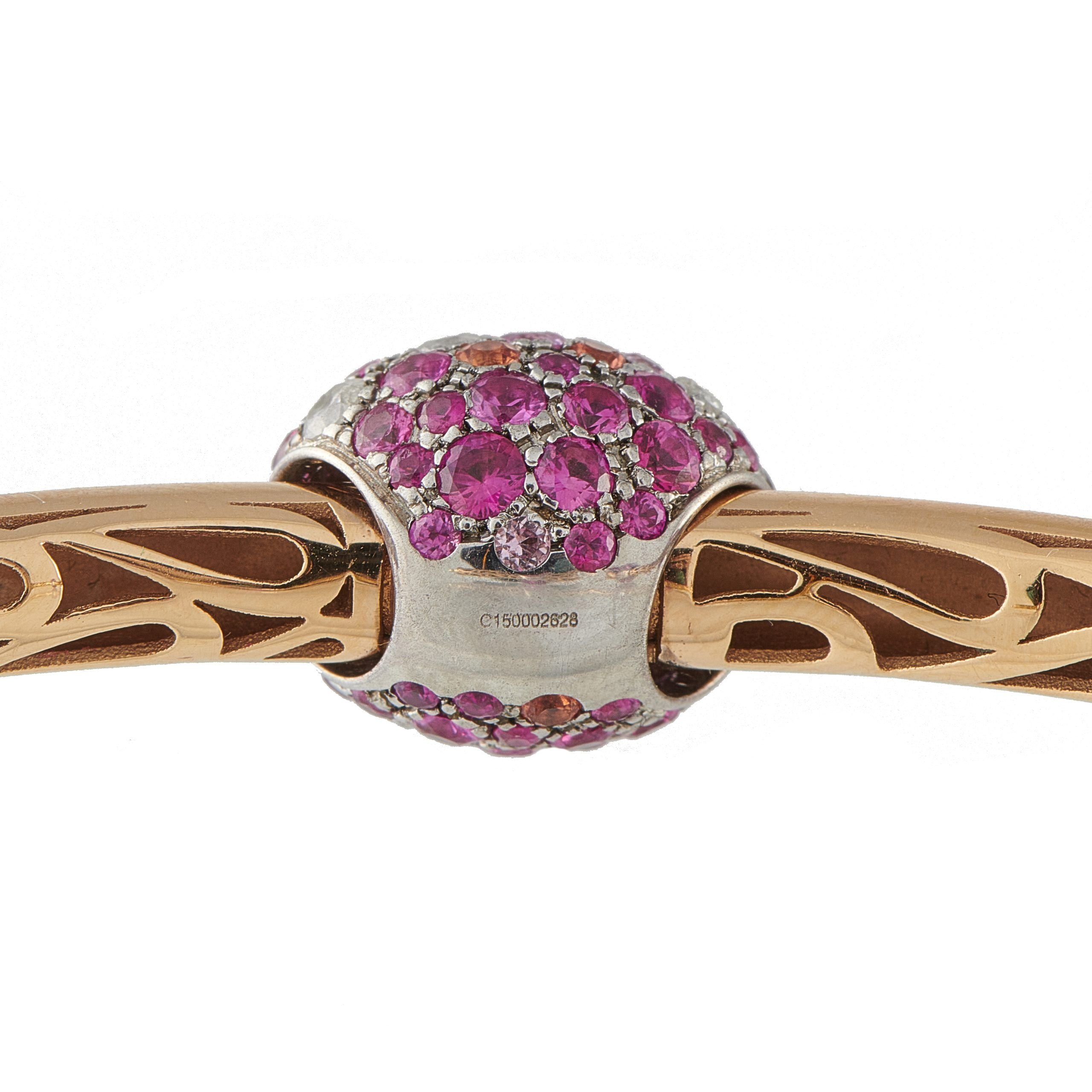 Pomellato Tango 18K Rose Gold, Silver, Diamond and Pink Sapphire Bracelet