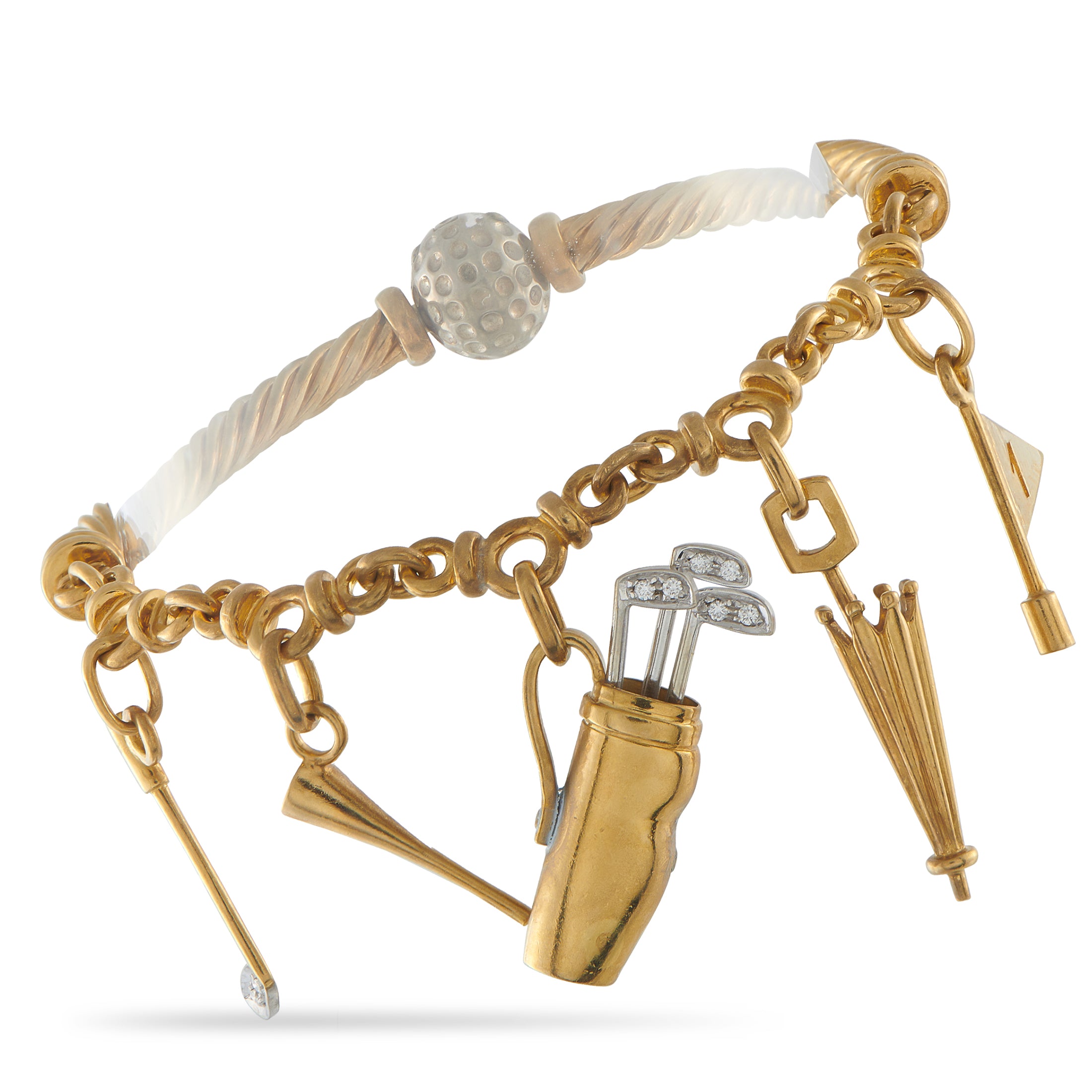 PomellatoVintage 18K Yellow Gold Golf Bracelet – This vintage Pomellato bracelet is a piece any golfer will appreciate