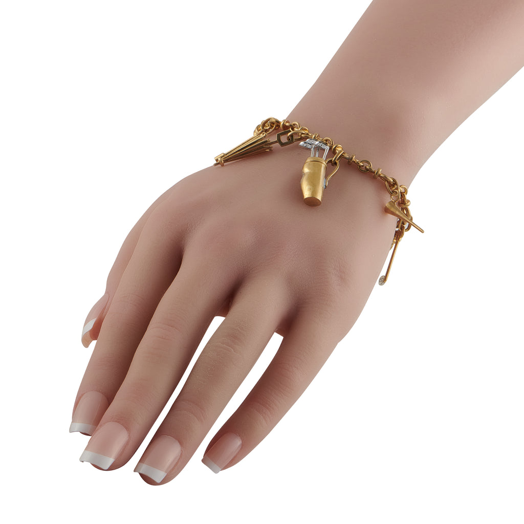PomellatoVintage 18K Yellow Gold Golf Bracelet