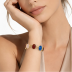 18K Yellow Gold Oval Multi-Gemstone Bracelet